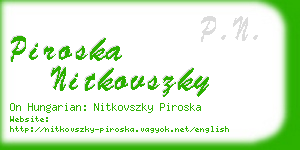 piroska nitkovszky business card